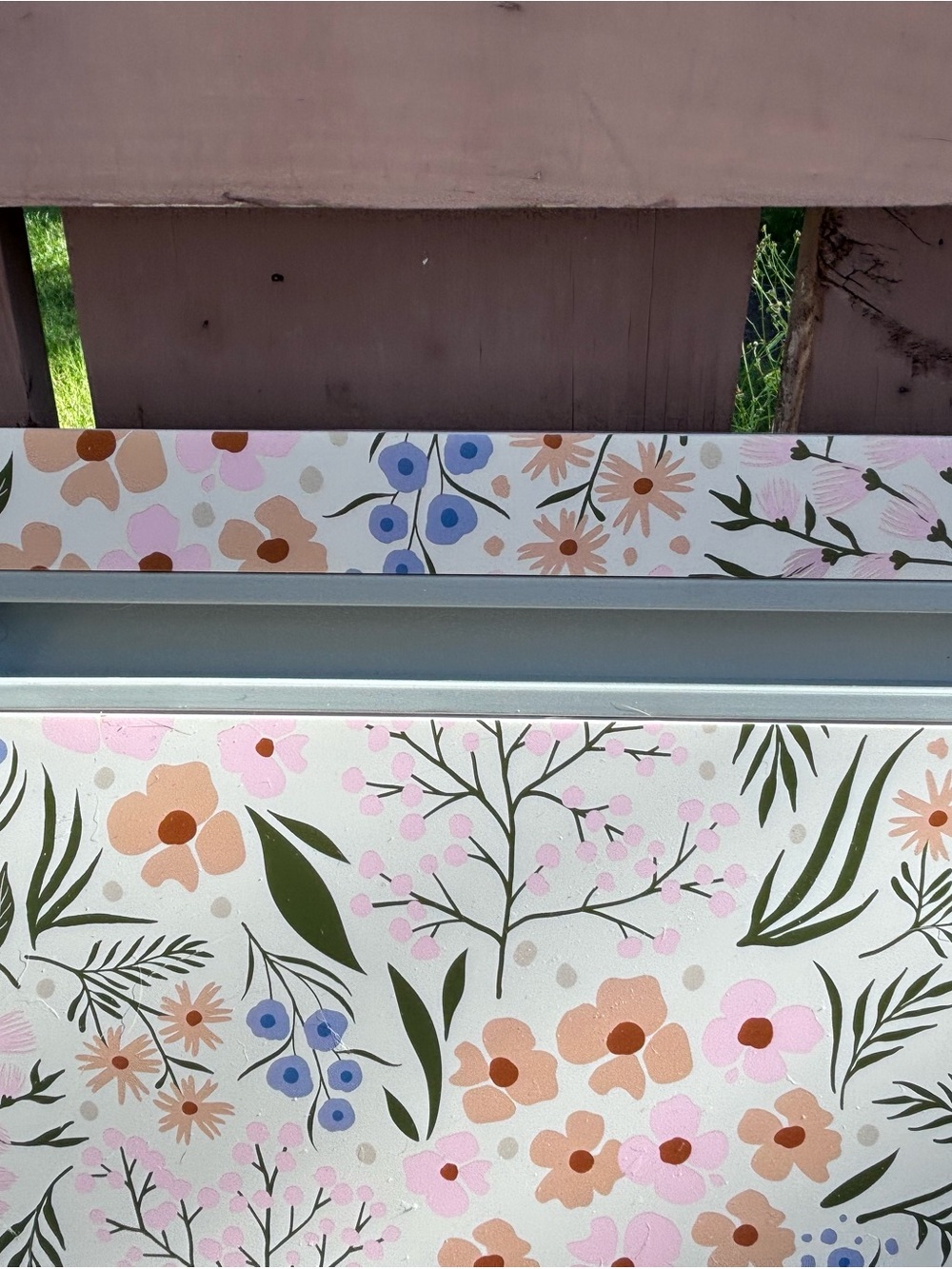 Floral Lap Desk with Handle - Green & Peach - Picture 6 of 11